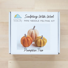 Load image into Gallery viewer, Pumpkin Trio Mini Needle Felting Kit