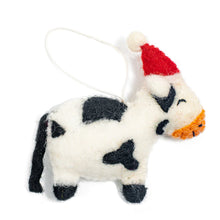 Load image into Gallery viewer, Felt Farm Animal Santa Hat Ornaments