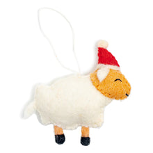Load image into Gallery viewer, Felt Farm Animal Santa Hat Ornaments