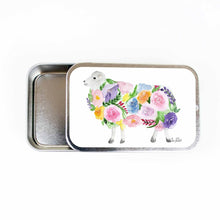 Load image into Gallery viewer, Floral Sheep Storage Tin
