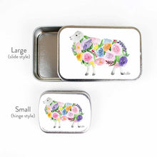 Load image into Gallery viewer, Floral Sheep Storage Tin