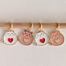 Load image into Gallery viewer, Heart Cats Stitch Markers
