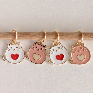 Heart Cats Stitch Markers