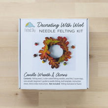 Load image into Gallery viewer, Candle Wreath &amp; Acorns Felting Kit
