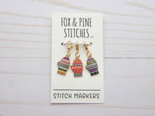 Load image into Gallery viewer, Fox and Pine Stitch Markers
