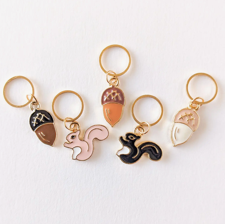 Squirrel and Acorn Stitch Markers