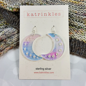 Moon Needle Gauge Earrings