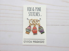 Load image into Gallery viewer, Fox and Pine Stitch Markers
