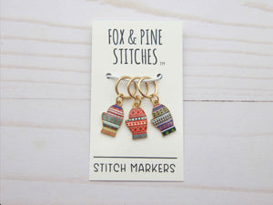Fox and Pine Stitch Markers