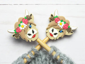 Flower Highland Cow Stitch Stoppers