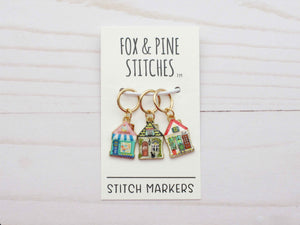 Fox and Pine Stitch Markers