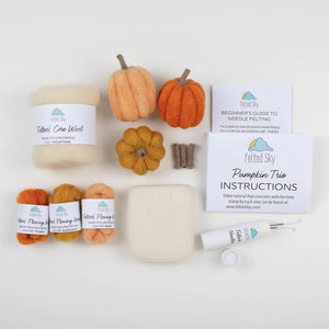 Pumpkin Trio Mini Needle Felting Kit