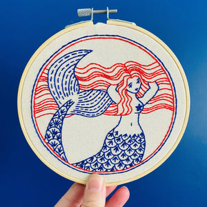 Mermaid Hair, Don't Care Embroidery Kit