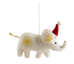 Felted Elephant Ornament