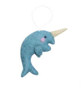 Felted Narwhal Ornament